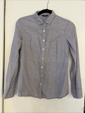 J. Crew 90s Preppy NYC Women’s Heathered Light Blue Button-Down Shirt